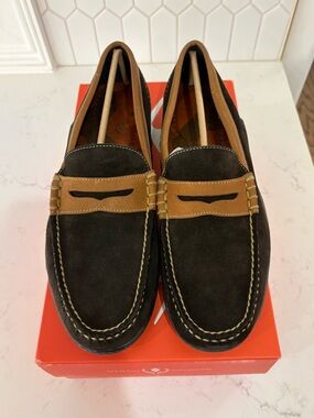 NWT Martin Dingman Bill Safari Penny Loafer. Wild African Kudu Suede. Size 11.5.